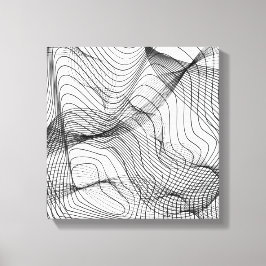 Abstracte vloeiende lijnen wandkunst – Minimalisti Canvas Afdruk