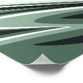 Abstracte vloeiende penseelstreken in groen en wit poster (Hoek)