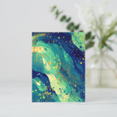 Abstracte vloeiende vormen briefkaart (Staand voorkant)