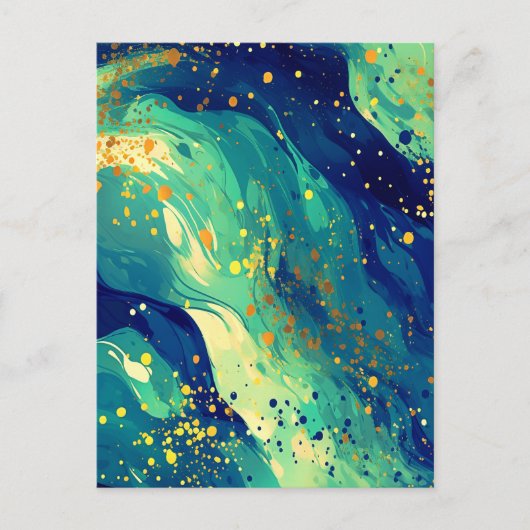 Abstracte vloeiende vormen briefkaart (Voorkant)