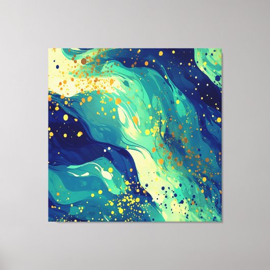 Abstracte vloeiende vormen canvas afdruk (Voorkant)