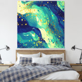 Abstracte vloeiende vormen canvas afdruk (Insitu (Slaapkamer))