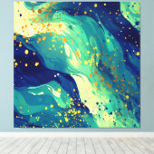 Abstracte vloeiende vormen canvas afdruk (Insitu (Houten vloer))