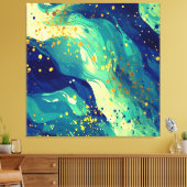 Abstracte vloeiende vormen canvas afdruk (Insitu (Woonkamer))