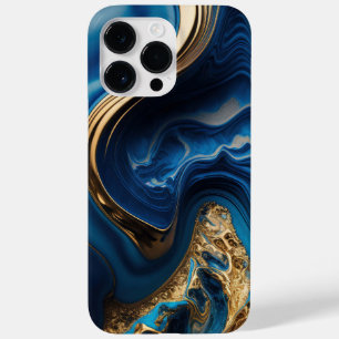Abstracte VLOEISTOFFICIËNTEN VOOR BLAUW EN GOLD Case-Mate iPhone 14 Pro Max Hoesje