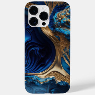 Abstracte VLOEISTOFFICIËNTEN VOOR BLAUW EN GOLD Case-Mate iPhone 14 Pro Max Hoesje