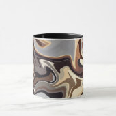 Abstracte vloeistofharmonie in warme aardse tonen mok (Midden)