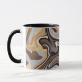 Abstracte vloeistofharmonie in warme aardse tonen mok (Links)