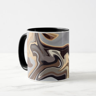Abstracte vloeistofharmonie in warme aardse tonen mok