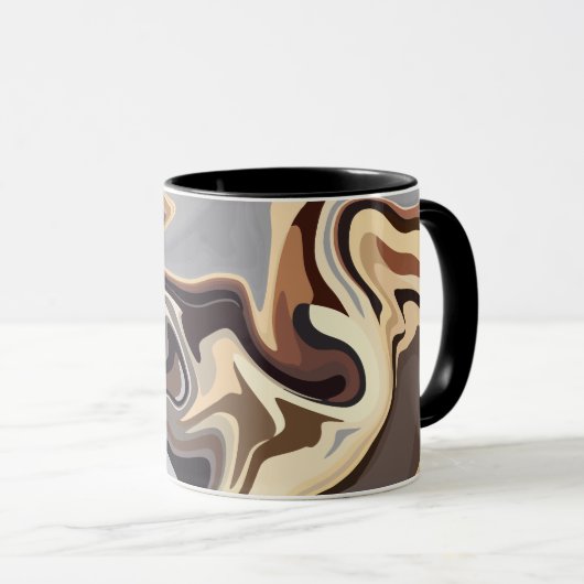 Abstracte vloeistofharmonie in warme aardse tonen mok (Voorkant rechts)