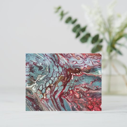 Abstracte vloeistofkunst briefkaart (Staand voorkant)