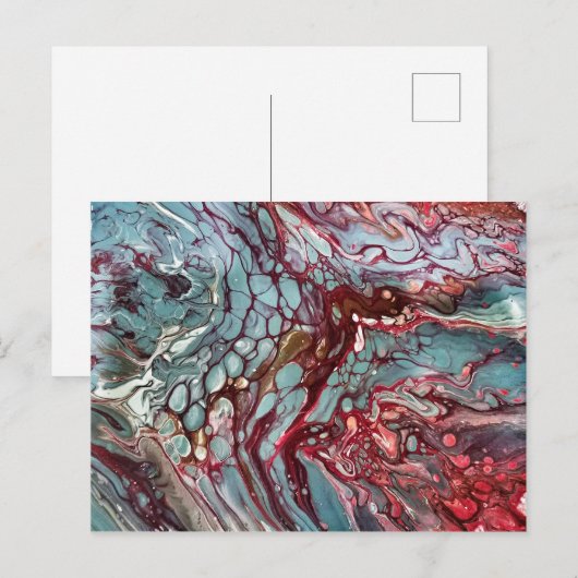 Abstracte vloeistofkunst briefkaart (Voorkant / Achterkant)