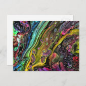 Abstracte vloeistofkunst briefkaart (Voorkant / Achterkant)