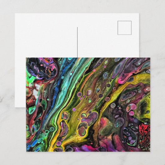 Abstracte vloeistofkunst briefkaart (Voorkant / Achterkant)