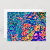 Abstracte vloeistofkunst briefkaart (Voorkant / Achterkant)