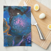 Abstracte vloeistofkunst theedoek (Quarter Fold)