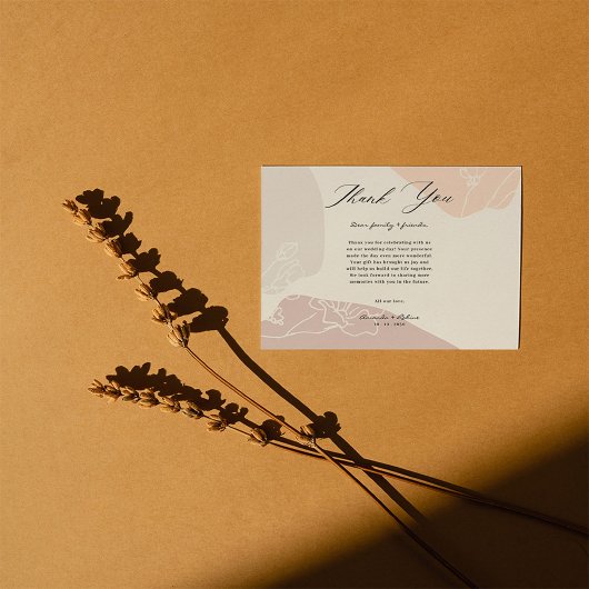 Abstracte Vloerbruiloft Bedankkaart