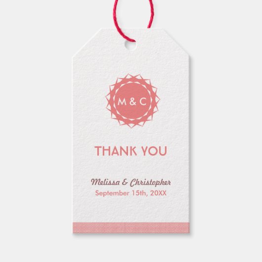 Abstracte Vloerbruiloft Hartelijk dank Cadeaulabel (Voorkant)