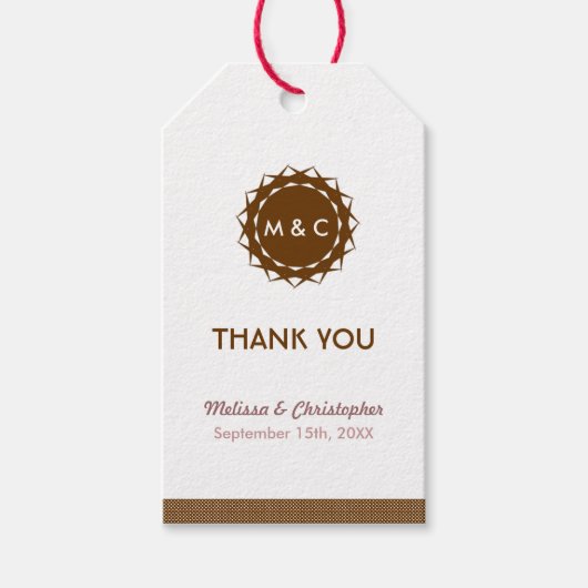 Abstracte Vloerbruiloft Hartelijk dank Cadeaulabel (Voorkant)