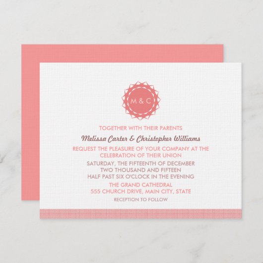 Abstracte Vloerbruiloft Kaart (Voorkant / Achterkant)