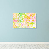 Abstracte vloeren en bladcanvas canvas afdruk (Insitu (Houten vloer))