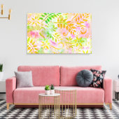 Abstracte vloeren en bladcanvas canvas afdruk (Insitu (Woonkamer))