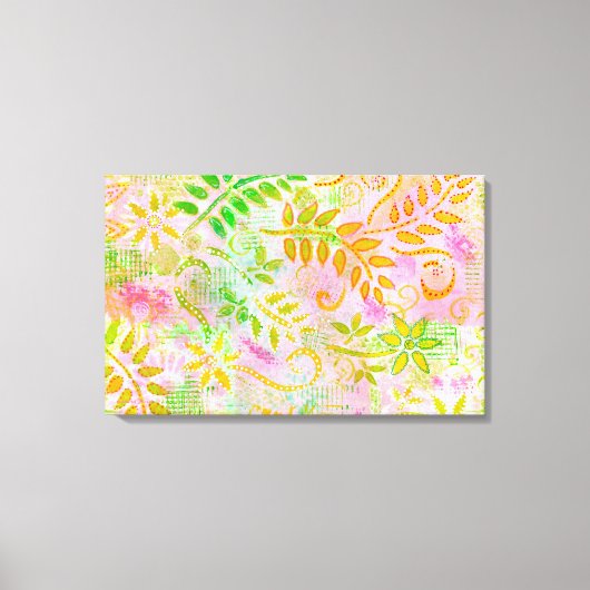 Abstracte vloeren en bladcanvas canvas afdruk (Voorkant)