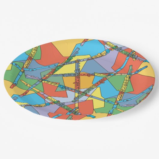 Abstracte vloten papieren bordje (Gekanteld)