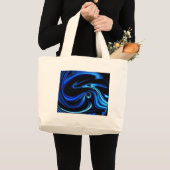 Abstracte voeding voor de blauwe walvis grote tote bag (Voorkant (product))