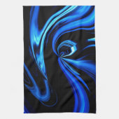 Abstracte voeding voor de blauwe walvis theedoek (Verticaal)