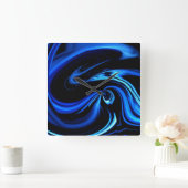 Abstracte voeding voor de blauwe walvis vierkante klok (Huis)