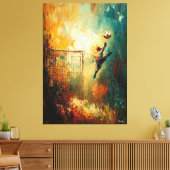 Abstracte voetbal keeper kunst canvas afdruk (Insitu (Woonkamer))