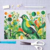 Abstracte vogel die op een boomtak staat tissuepapier (Craft)