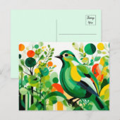 Abstracte vogel op een tak briefkaart (Voorkant / Achterkant)