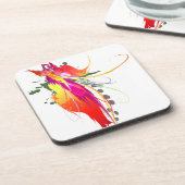 Abstracte vogel van de Spletters van Paradise Pain Bier Onderzetter (Linkerzijde)