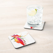 Abstracte vogel van de Spletters van Paradise Pain Bier Onderzetter (Rechterzijde)