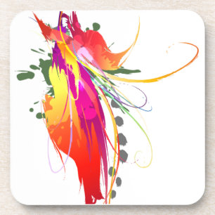 Abstracte vogel van de Spletters van Paradise Pain Bier Onderzetter
