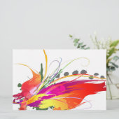 Abstracte vogel van de Spletters van Paradise Pain Briefpapier (Staand voorkant)