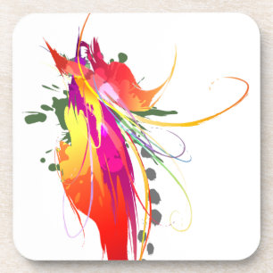 Abstracte vogel van de Spletters van Paradise Pain Drankjes Onderzetter