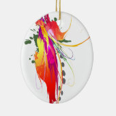Abstracte vogel van de Spletters van Paradise Pain Keramisch Ornament (Rechts)