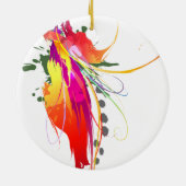 Abstracte vogel van de Spletters van Paradise Pain Keramisch Ornament (Achterkant)