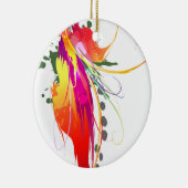 Abstracte vogel van de Spletters van Paradise Pain Keramisch Ornament (Rechts)