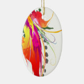 Abstracte vogel van de Spletters van Paradise Pain Keramisch Ornament (Rechts)