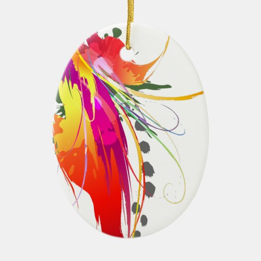 Abstracte vogel van de Spletters van Paradise Pain Keramisch Ornament (Voorkant)