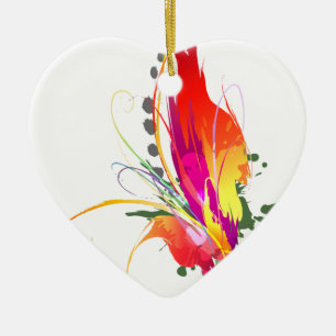 Abstracte vogel van de Spletters van Paradise Pain Keramisch Ornament