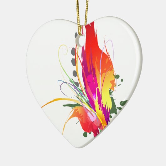 Abstracte vogel van de Spletters van Paradise Pain Keramisch Ornament (Links)