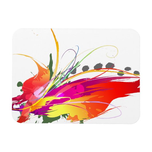 Abstracte vogel van de Spletters van Paradise Pain Magneet (Horizontaal)