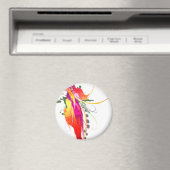 Abstracte vogel van de Spletters van Paradise Pain Magneet (Insitu (Vaatwasser))