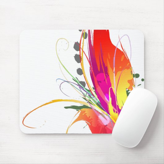 Abstracte vogel van de Spletters van Paradise Pain Muismat (Met muis)