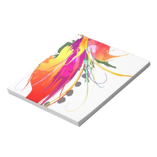 Abstracte vogel van de Spletters van Paradise Pain Notitieblok (Linkerzijde)